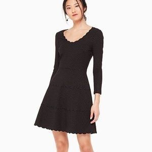 Kate Spade Pin Dot Scallop Ponte Dress